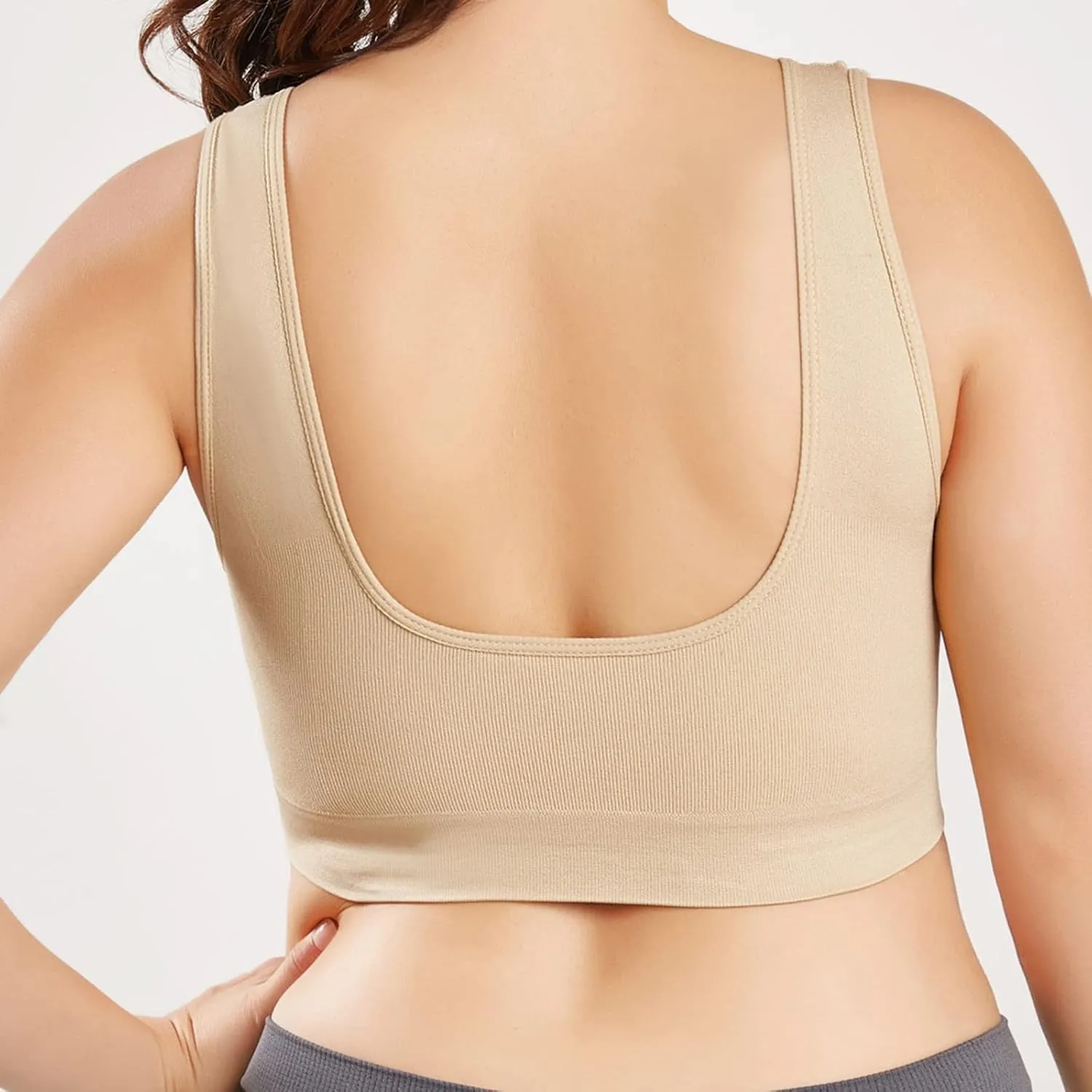 Sports Bras for Women Pack Padded Sports Large Bra No Underwire Full Coverage Workout Crop Tops Everyday Wear Solid