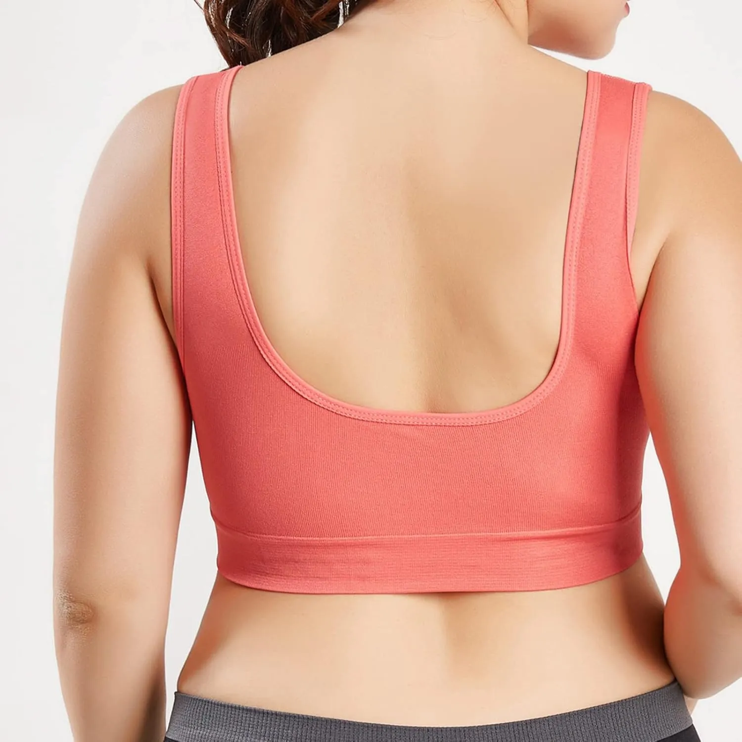 Sports Bras for Women Pack Padded Sports Large Bra No Underwire Full Coverage Workout Crop Tops Everyday Wear Solid