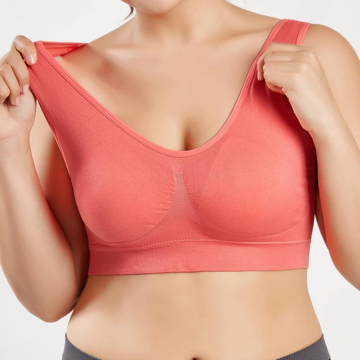 Sports Bras for Women Pack Padded Sports Large Bra No Underwire Full Coverage Workout Crop Tops Everyday Wear Solid