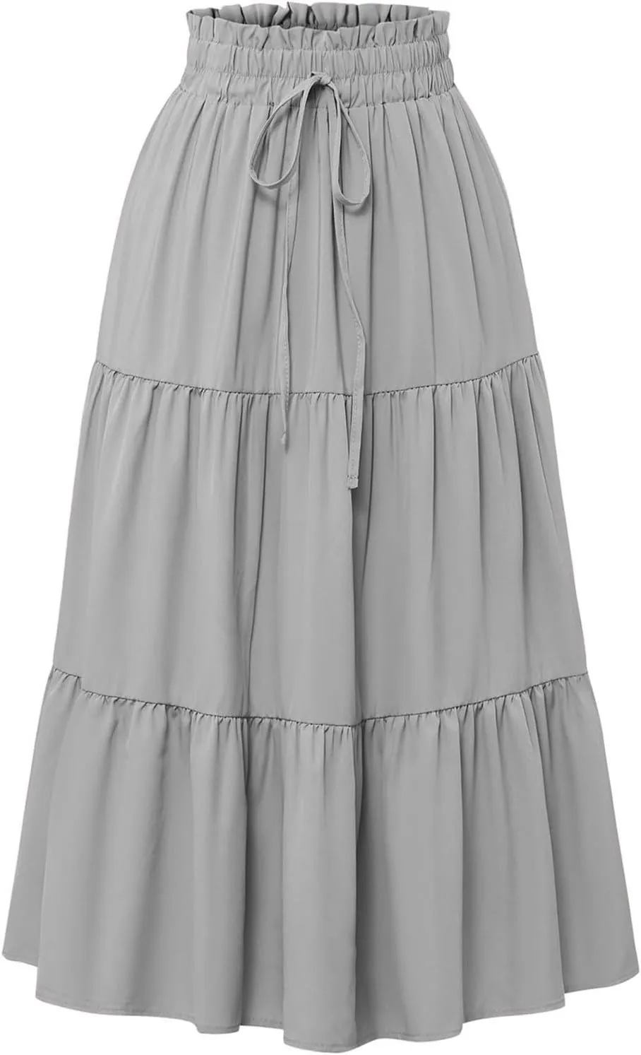 Spring Outfits for Women 2025 Casual Trendy Solid Color Elastic Waist Lightweight Flowy Maxi Skirts, S-XL