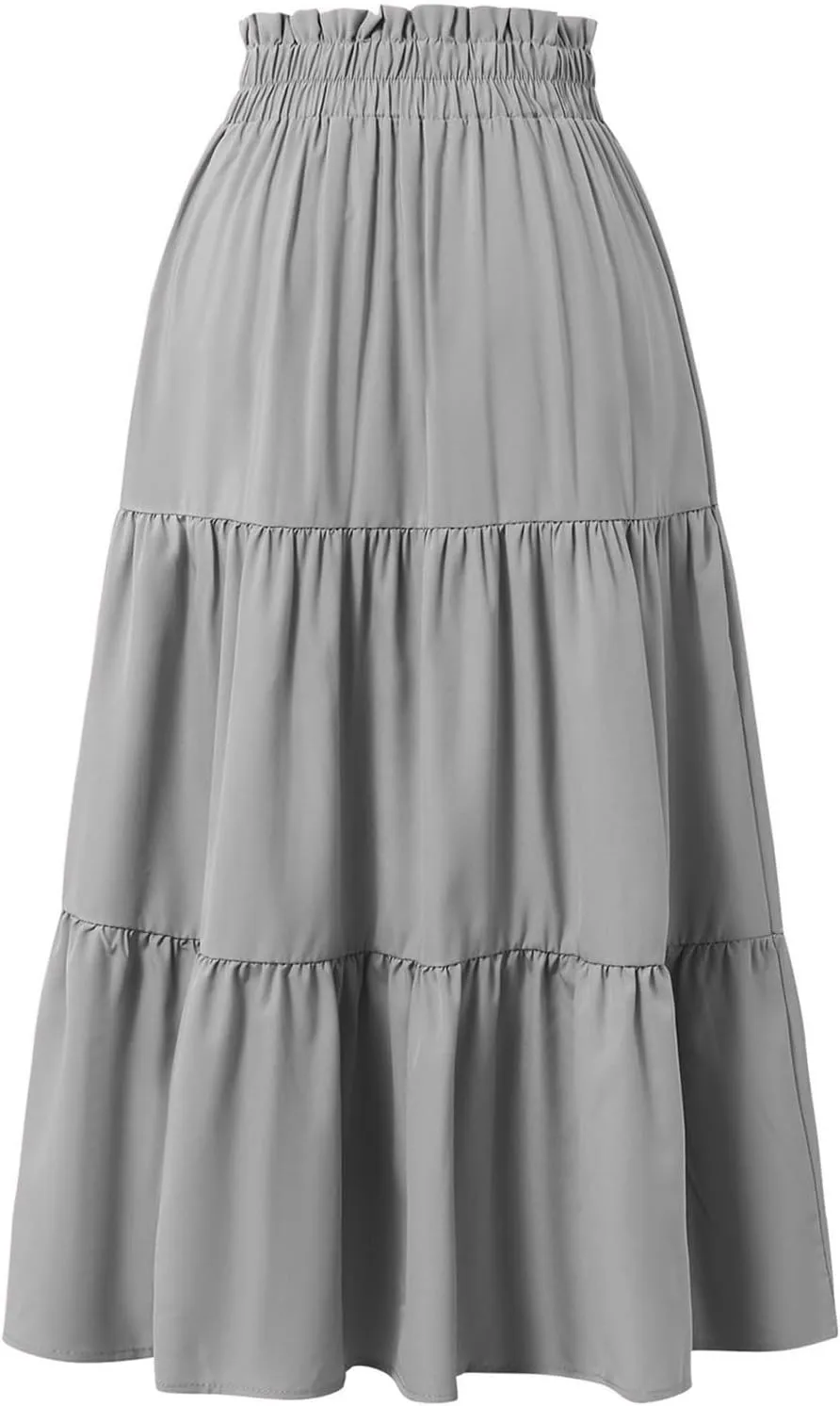 Spring Outfits for Women 2025 Casual Trendy Solid Color Elastic Waist Lightweight Flowy Maxi Skirts, S-XL