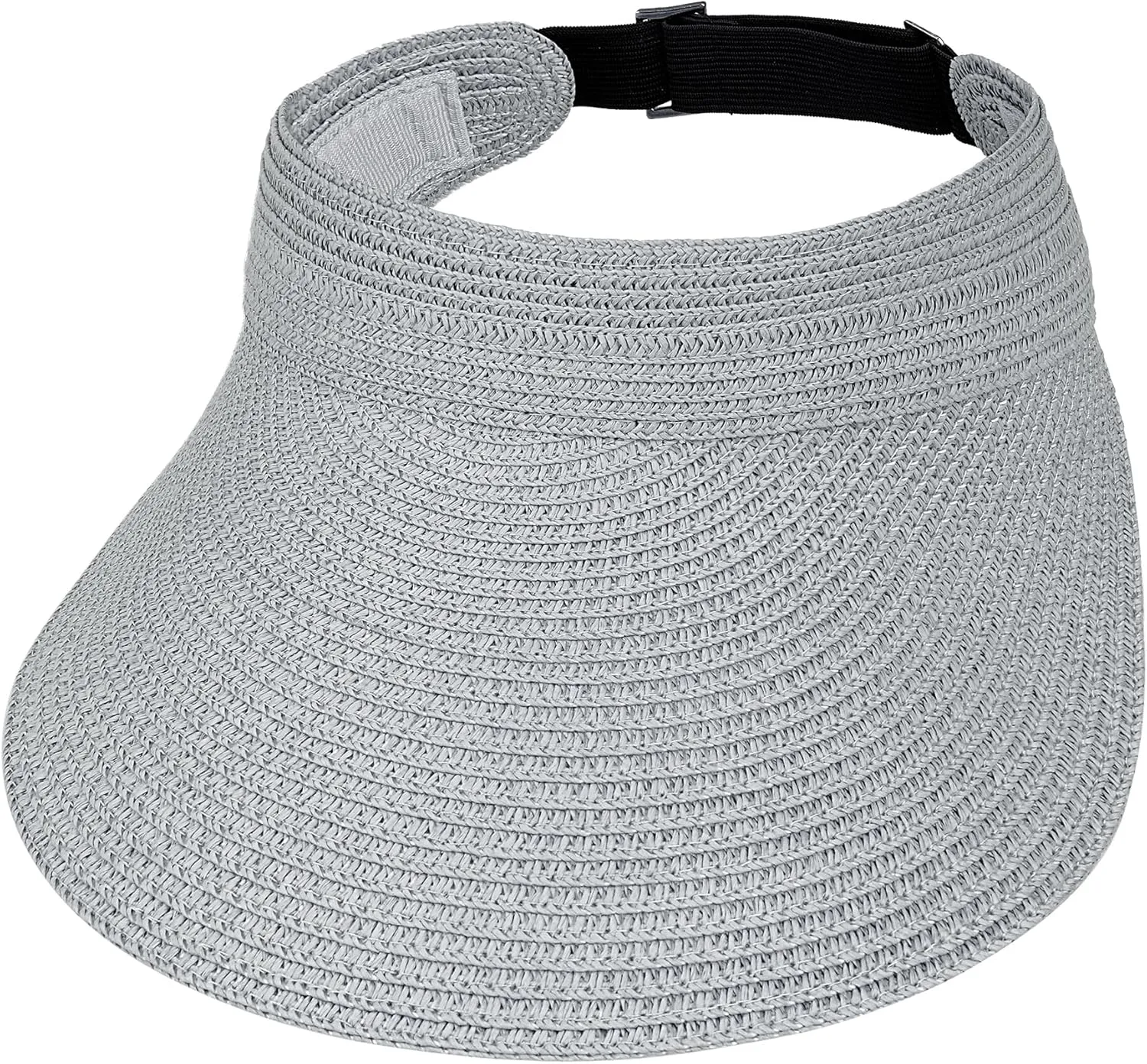 Straw Sun Visors Womens, Ponytail Beach Straw Visor, Packable Summer Sun Hats for Women Travel