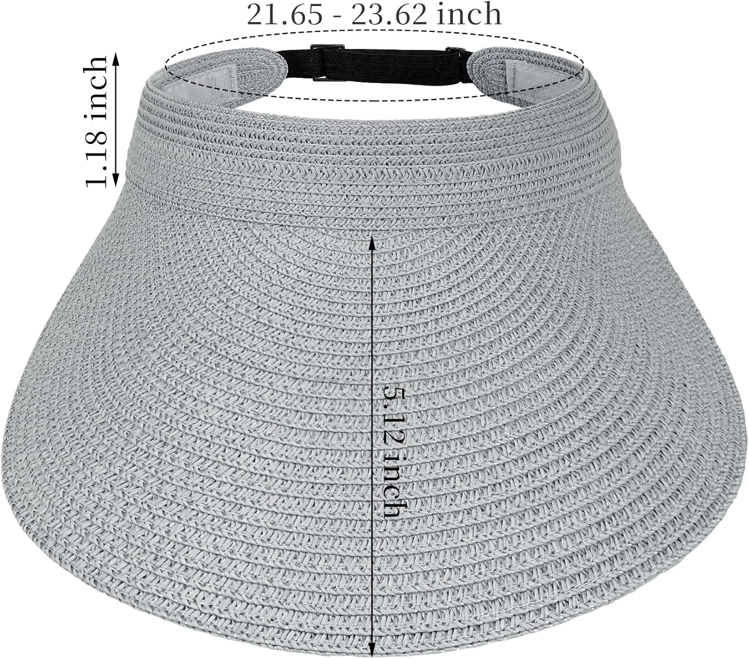 Straw Sun Visors Womens, Ponytail Beach Straw Visor, Packable Summer Sun Hats for Women Travel