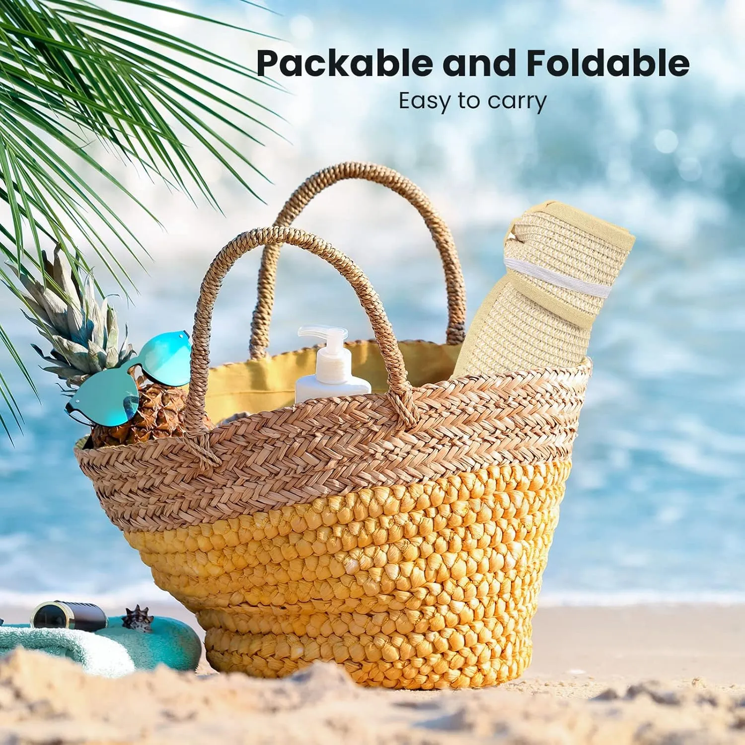 Sun Hats for Women Fashionable Womens Wide Brim Hat Roll-up Straw Sun Visor Hat