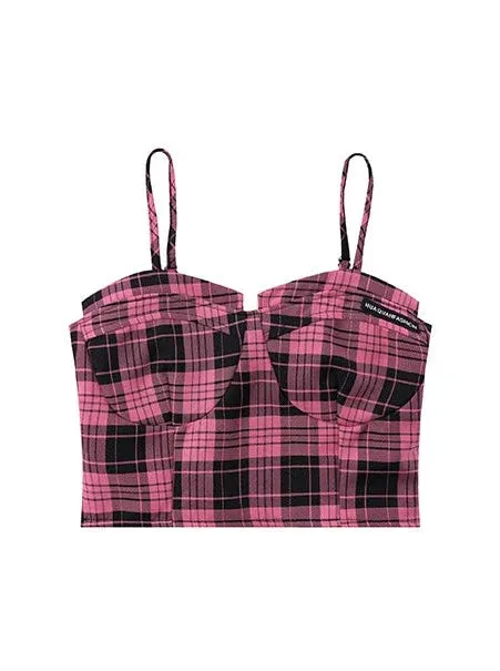 Suspender Style Top Skirt College Checked