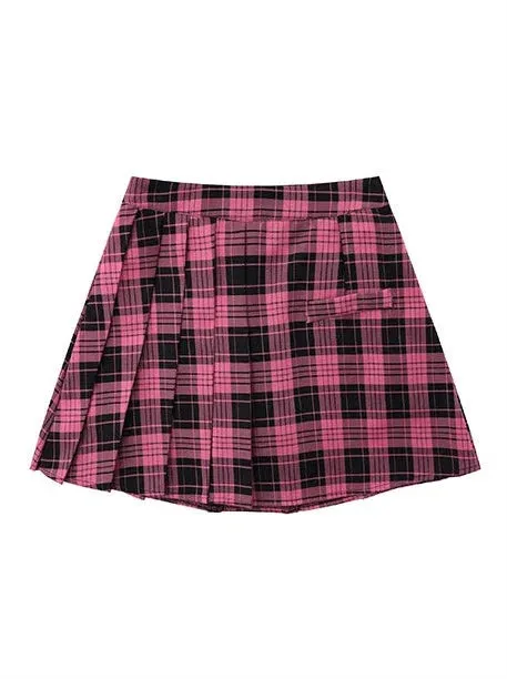 Suspender Style Top Skirt College Checked