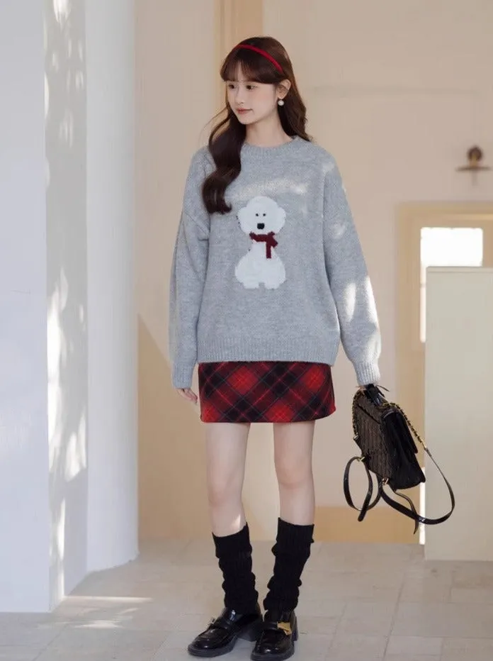 Tight Skirt Diamond Checked Dark