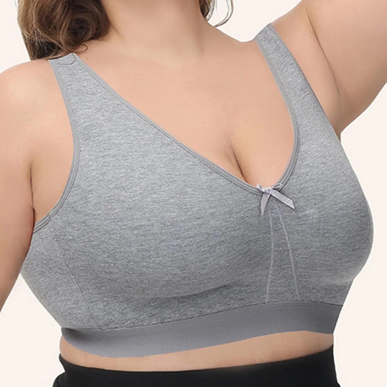 Women Oversized Wireless Sports Bra Breathable Everyday Comfort Cotton Bra No Underwear Active Yoga Sports Bras