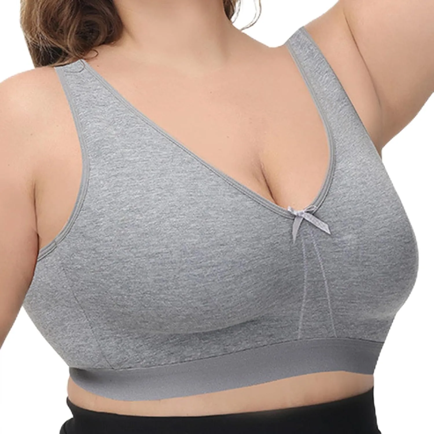 Women Oversized Wireless Sports Bra Breathable Everyday Comfort Cotton Bra No Underwear Active Yoga Sports Bras