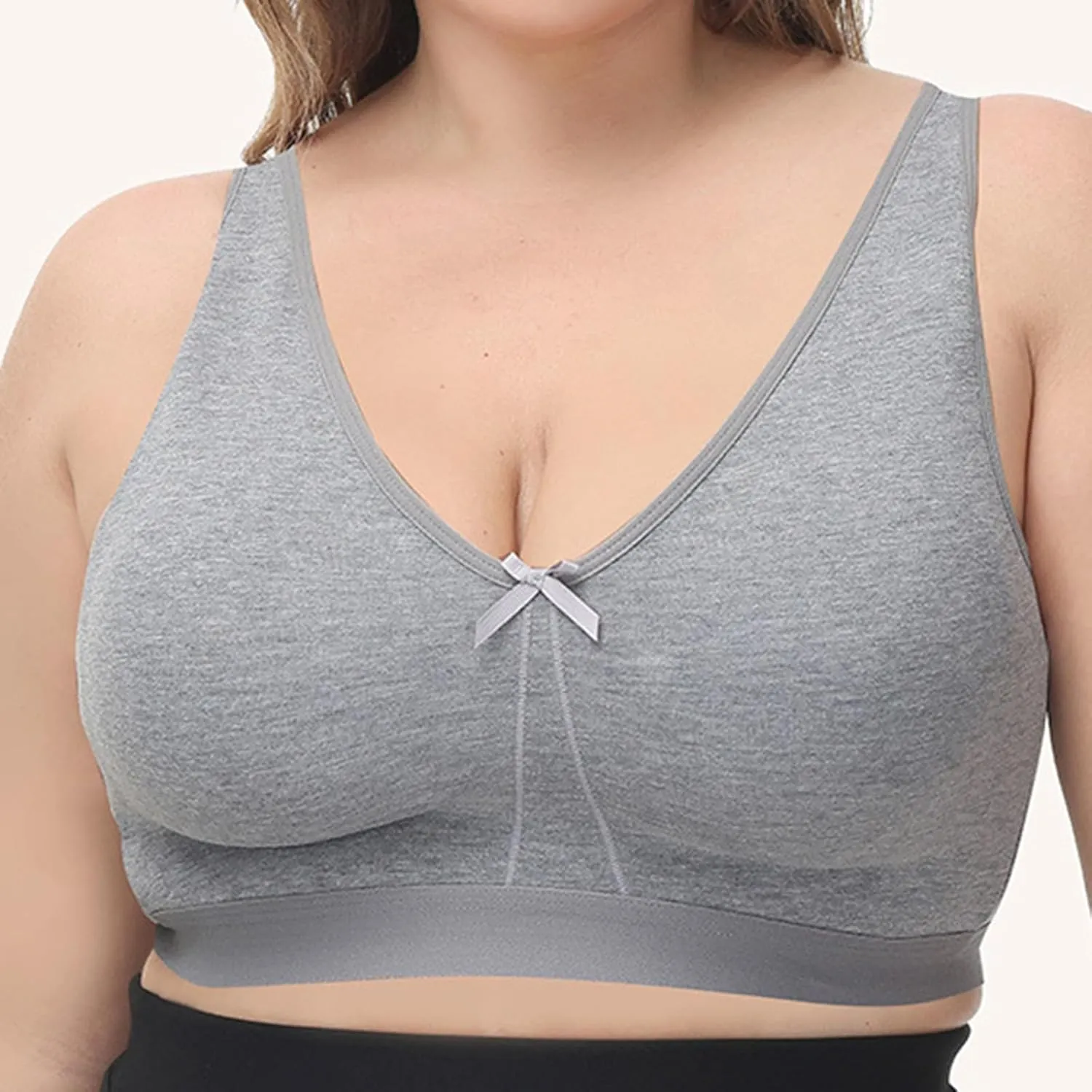 Women Oversized Wireless Sports Bra Breathable Everyday Comfort Cotton Bra No Underwear Active Yoga Sports Bras