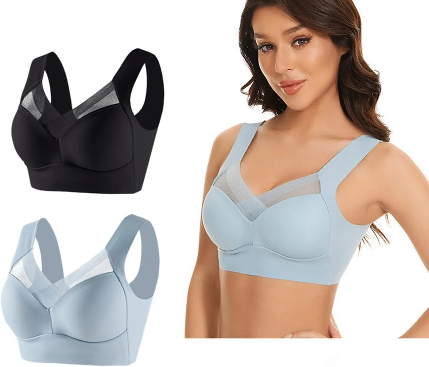 Women's Comfortable and Sexy Sports Gathering Thin Bra and Tank Top Style Underwear Girls Sports Bra for Women