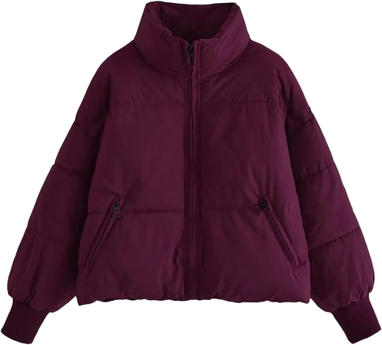 Womens Cropped Puffer Coat Lightweight Down Jacket Packable Parkas Jacket Short Zip Up Warm Hooded Quilted Coat