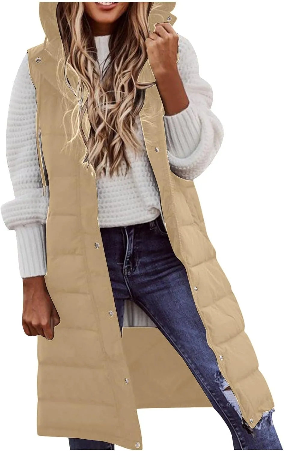 Womens Long Puffer Coat Packable Down Coat Lightweight Parkas Jacket Oversized Water-Resistant Thicken Hooded Insulated Coat