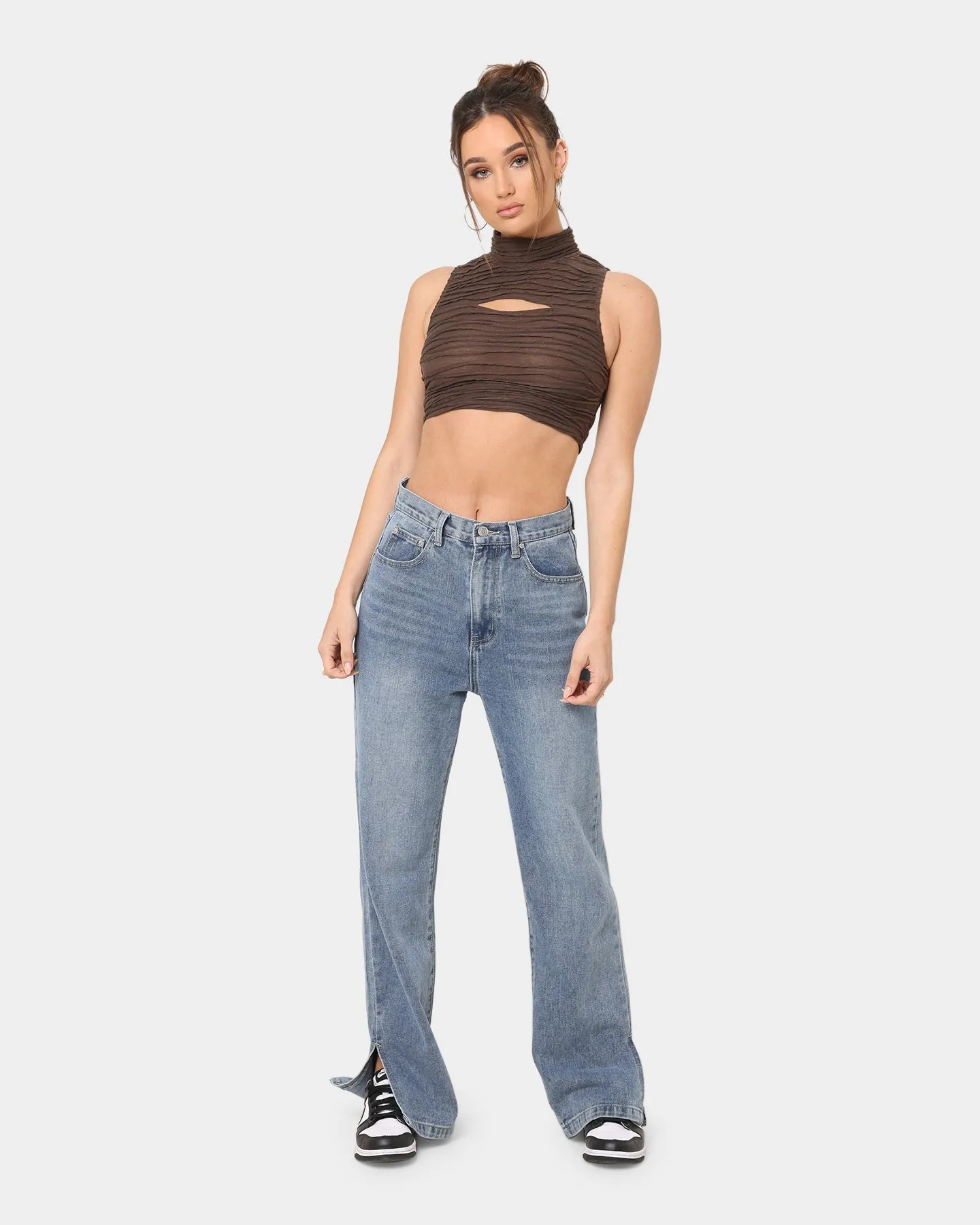 XXIII Women's Nelly High Neck Crop Brown