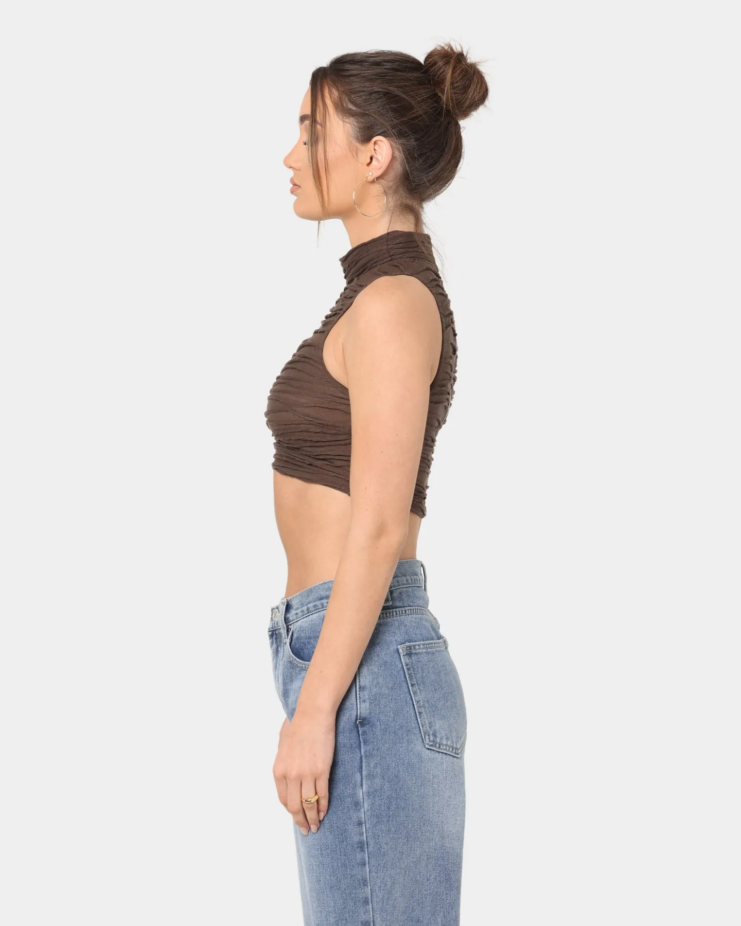 XXIII Women's Nelly High Neck Crop Brown